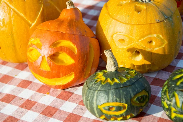 Carving pumpkins for holiday Halloween