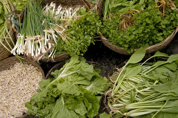 Fresh vegetables on market Laos — Stock Photo, Image