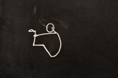 Yazı tahtası üzerinde Yoga pose