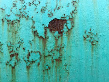 Paslı eski boya doku arka plan iyon yeşil rengi peeling