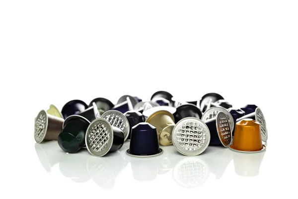 Group of Single-serve coffee capsules isolated — Stock Photo, Image