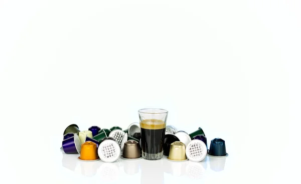 Single-serve espresso shot coffee capsules isolated — Stock Photo, Image