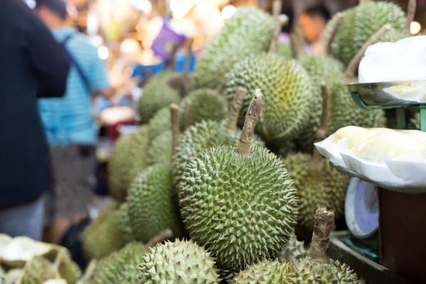 Group of durian fruit in the market — Stock Photo, Image