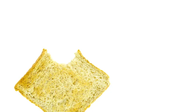 İzole ısırık izleri ile tost — Stok fotoğraf