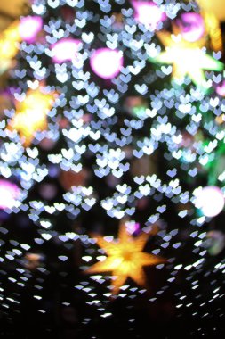 Odaklanmamış Noel ışıkları arka planı