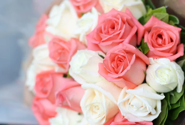 Bouquet pink and white roses  flower — Stock Photo, Image