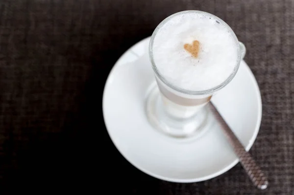 Latte coffee with heart shape — Stock Photo, Image