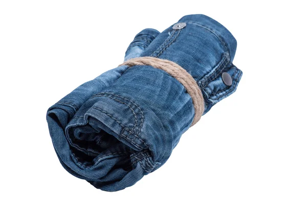 Jeans roll stak på den isolerede baggrund - Stock-foto