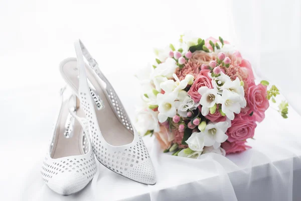 Bröllop Detaljer för en sko-bukett — Stockfoto