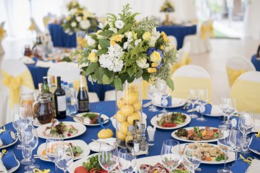 Düğün dekor mavi sarı