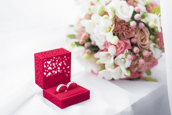 Bröllop Detaljer för en ring bukett — Stockfoto