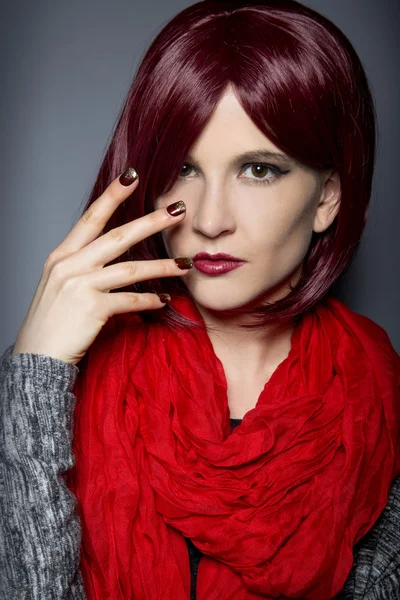 Woman showing nail polish art — Stock Fotó