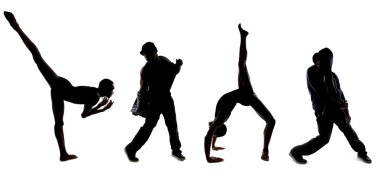 Poz dansçıların siluetleri
