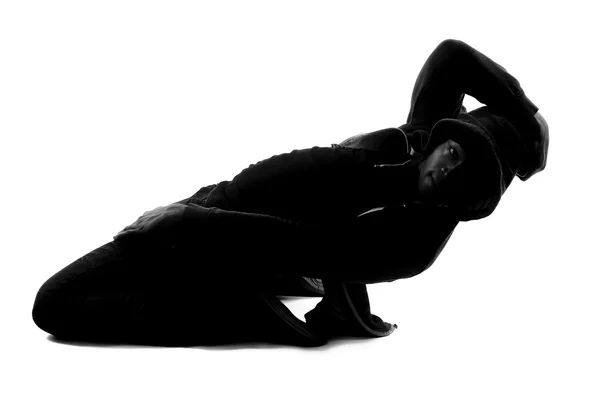 Silhouette of male dancer — Stock Photo, Image