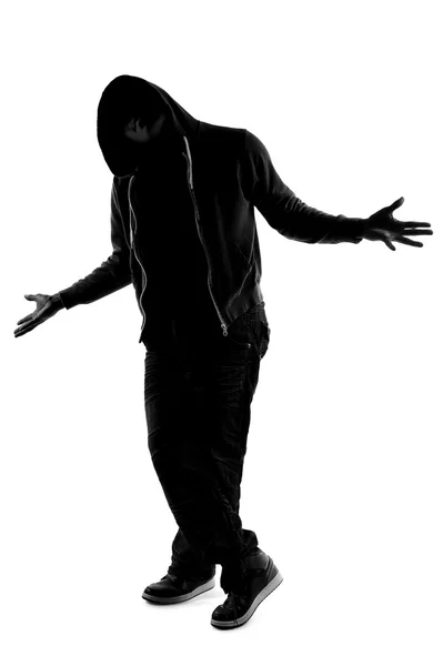 Silueta mužský tanečník — Stock fotografie