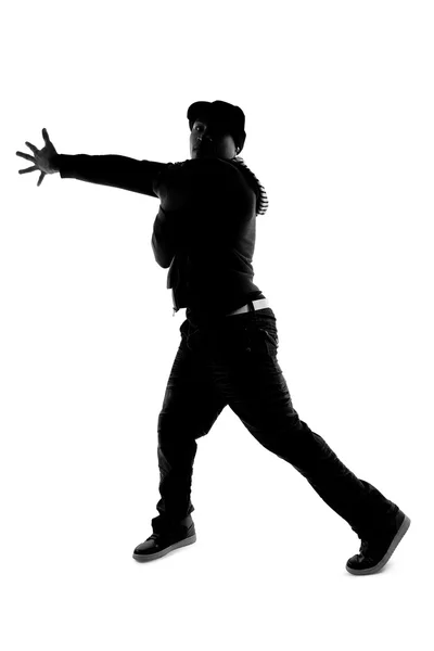 Silhouette del ballerino maschile — Foto Stock