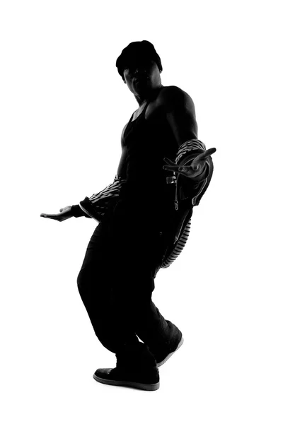 Silhouette of male dancer — Stock Photo, Image