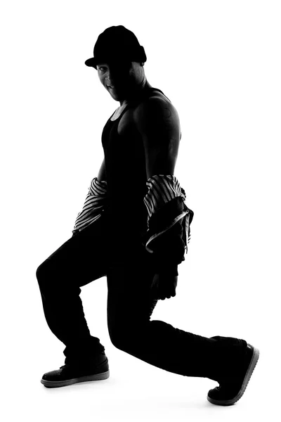 Sziluettjét férfi táncos — Stock Fotó