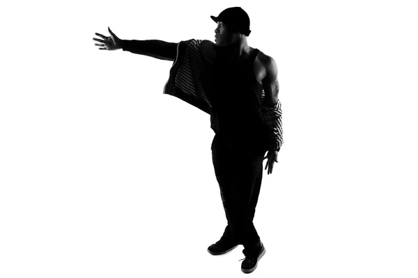 男性ダンサーのシルエット — ストック写真