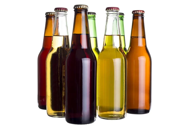 Variedad de botellas de cerveza — Foto de Stock