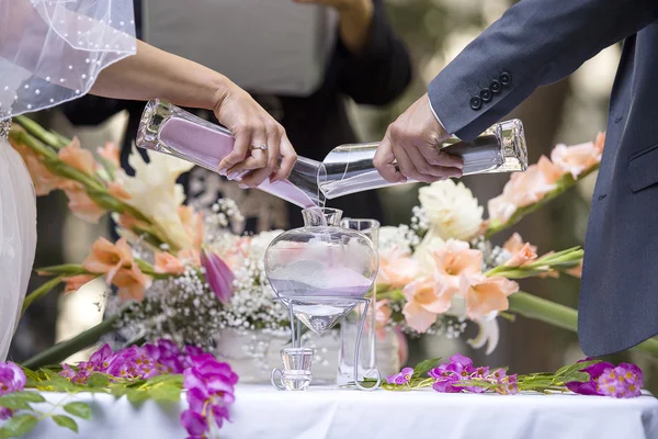 Sand ceremony vase on a wedding — Stock Photo, Image