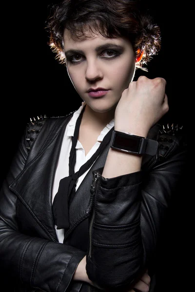Model wearing  tech smart watch — Stock Photo, Image