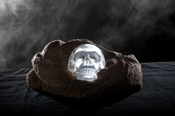 Crystal Skull on Smoky Background