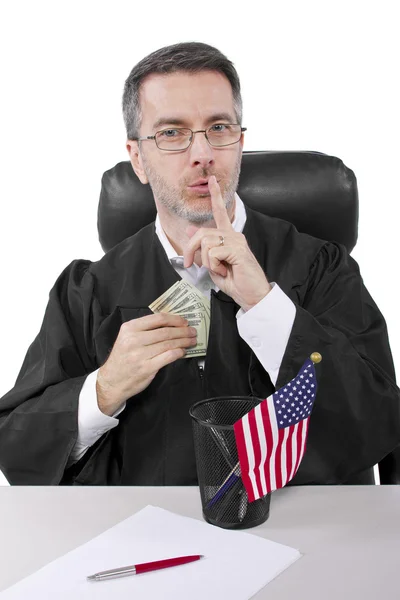 Sędzia biorąc pieniądze — Zdjęcie stockowe