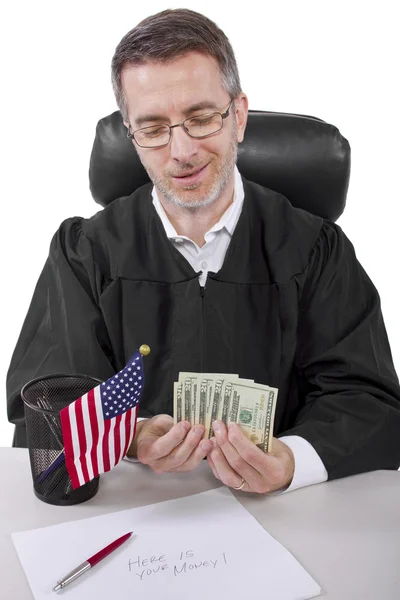 Judge taking money — Stock Photo, Image