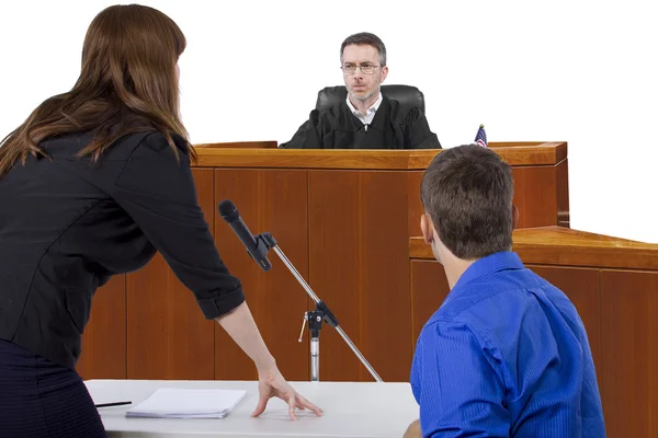 Defendant with lawyer — Stock Photo, Image