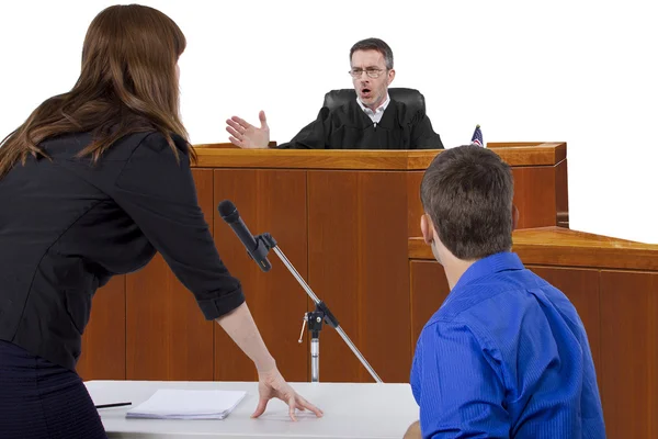 Defendant with lawyer — Stock Photo, Image