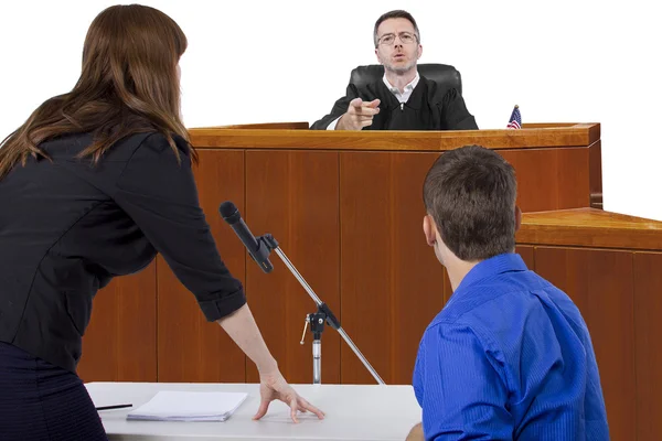 Defendant with lawyer — Stock Photo, Image