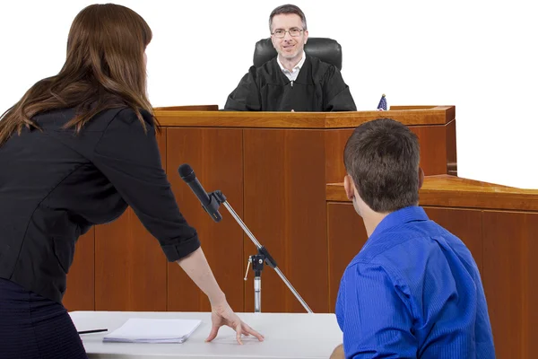 Defendant with lawyer — Stock Photo, Image