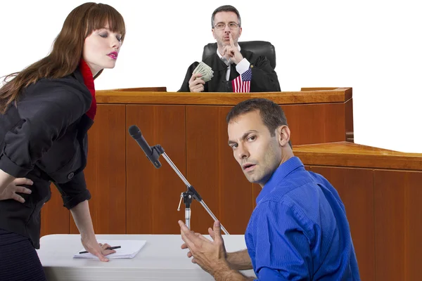 Bribe in courtroom — Stock Photo, Image