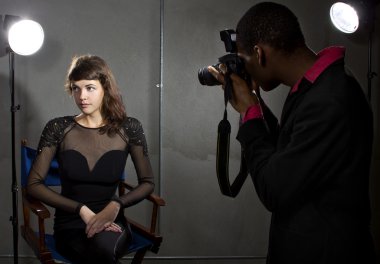 Photographer taking photo of actress clipart