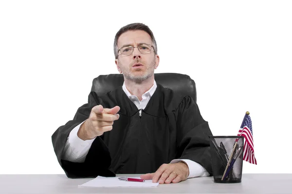 Judge pointing by hand Stock Image