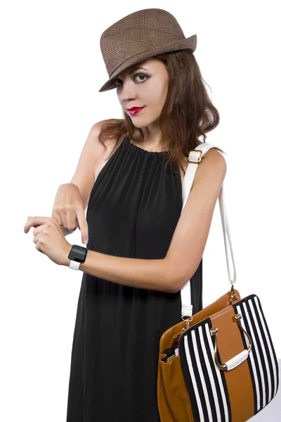 Female wearing a generic non branded smart watch — Stock Photo, Image