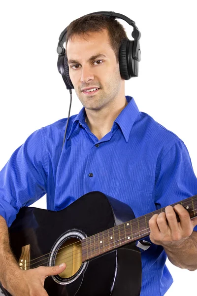 Singer holding a guitar — Stock Photo, Image