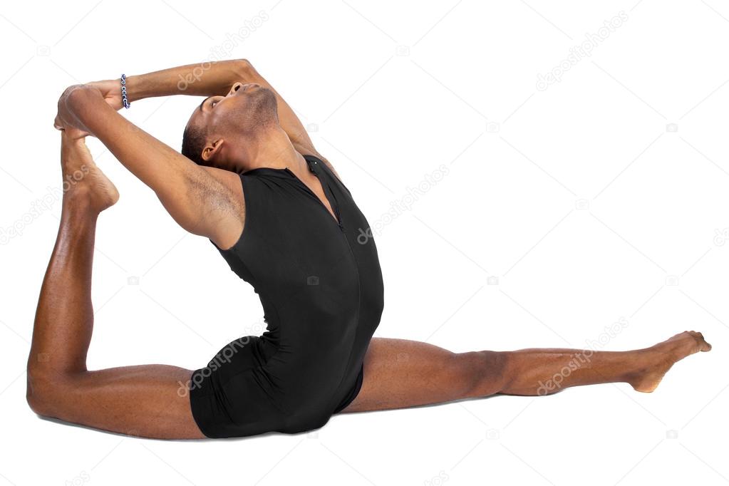 Male ballet dancer showing flexibility