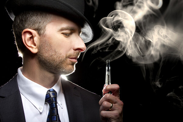 Man smoking a vapor cigarette