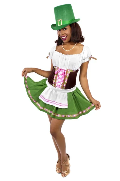 Waitress in st patricks day costume — Stock Photo, Image