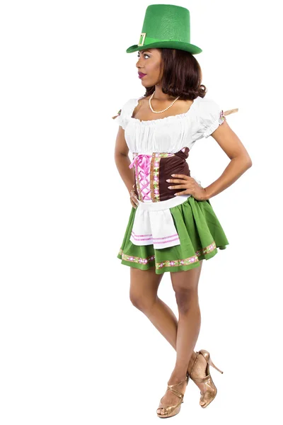 Waitress in st patricks day costume — Stock Photo, Image