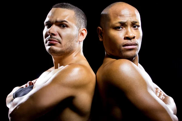 Schwarzer Boxer mit Latino-Gegner — Stockfoto