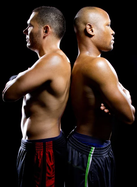 Black boxer with latino opponent — Stock Photo, Image