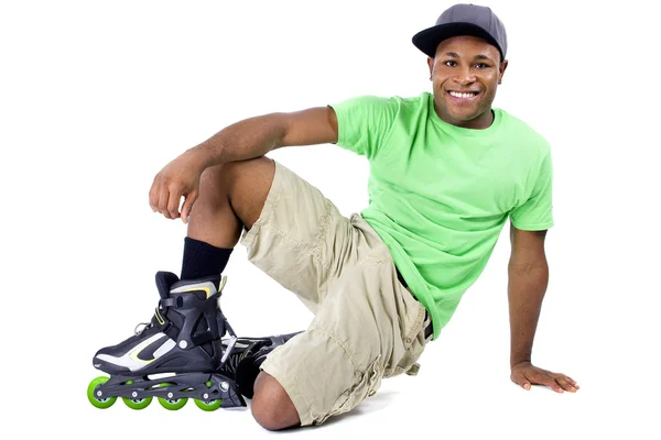 Homem em patins rollerblade — Fotografia de Stock