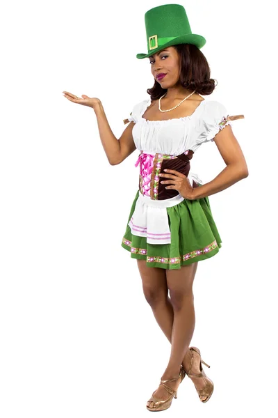 Waitress in st patricks day costume — Stock Photo, Image