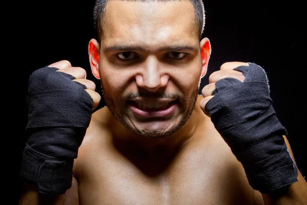 Fighter with intense expression — Stock Photo, Image