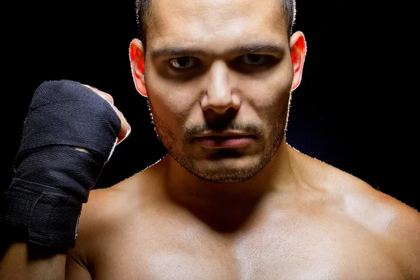 Fighter with intense expression — Stock Photo, Image