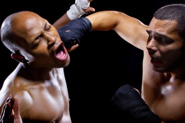 Sparring mma fighters clipart