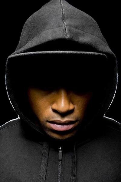 Hooded black man — Stock Photo, Image